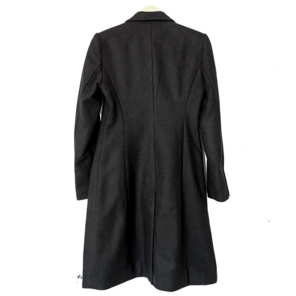 MICHAEL Michael Kors Black Studded Lapel Wool Elegant Coat
